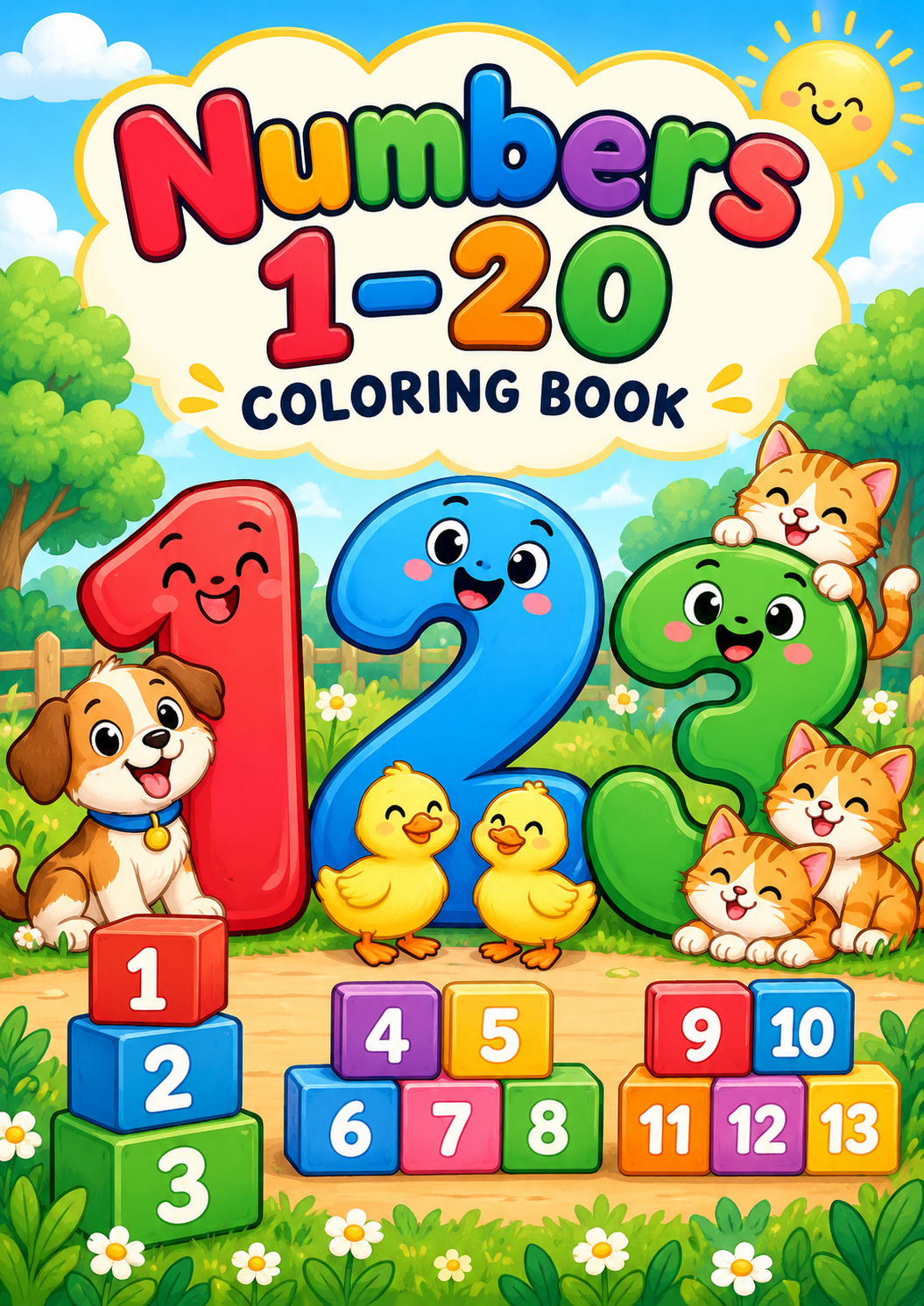 Numbers 1-20 Coloring Book cover
