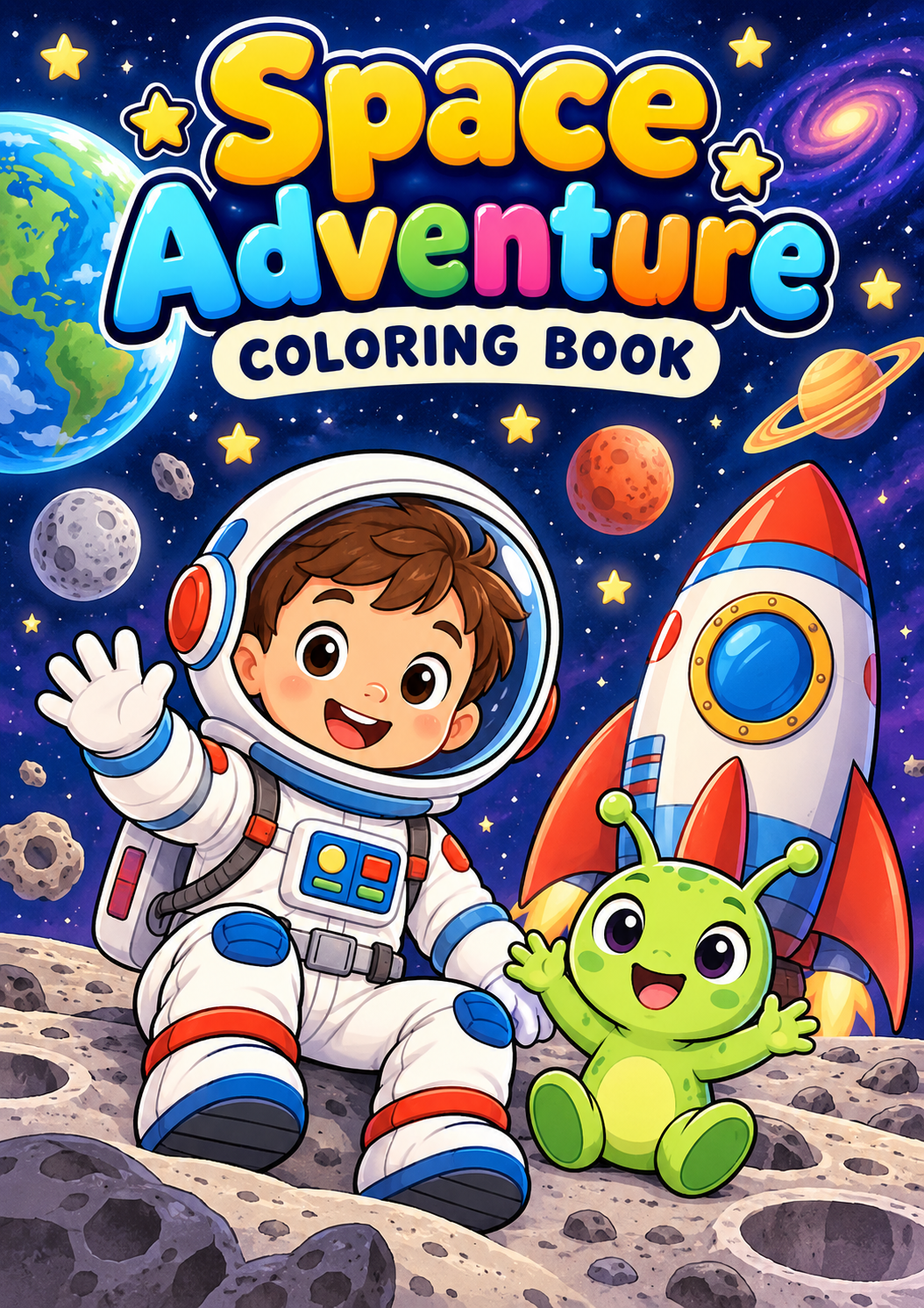 Space Adventure Coloring Book cover